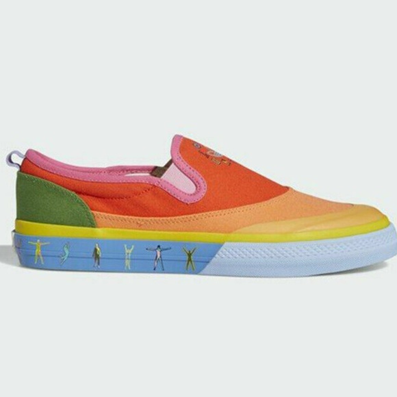 adidas Other - new mens 9 Adidas Originals Nizza Slip On Pride Casual Shoes Multi-Color GW2421